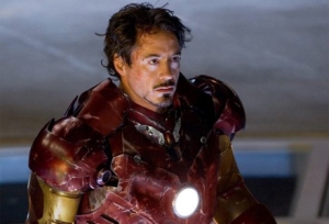 A battered Tony Stark in Iron Man 2.